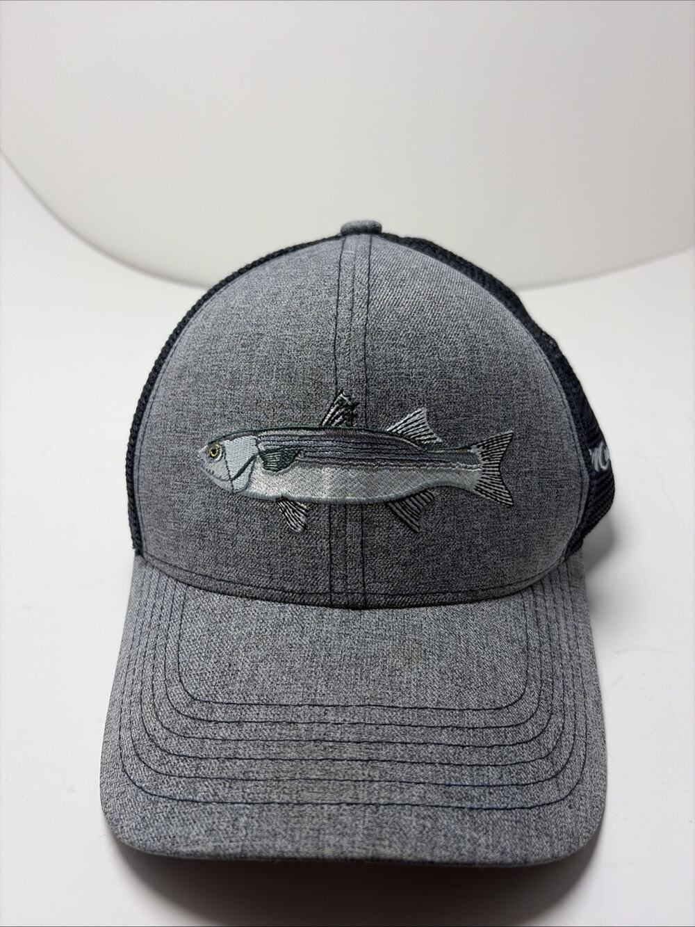 Toadfish Outfitters Gray Black Logo The Mullet Mesh Hat Adjustable Snapback